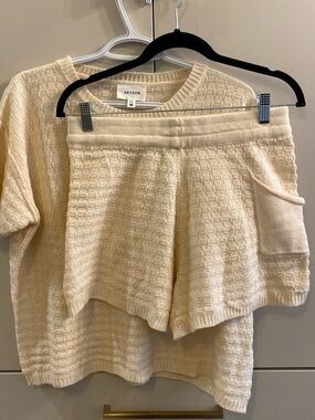 cream knit summer set